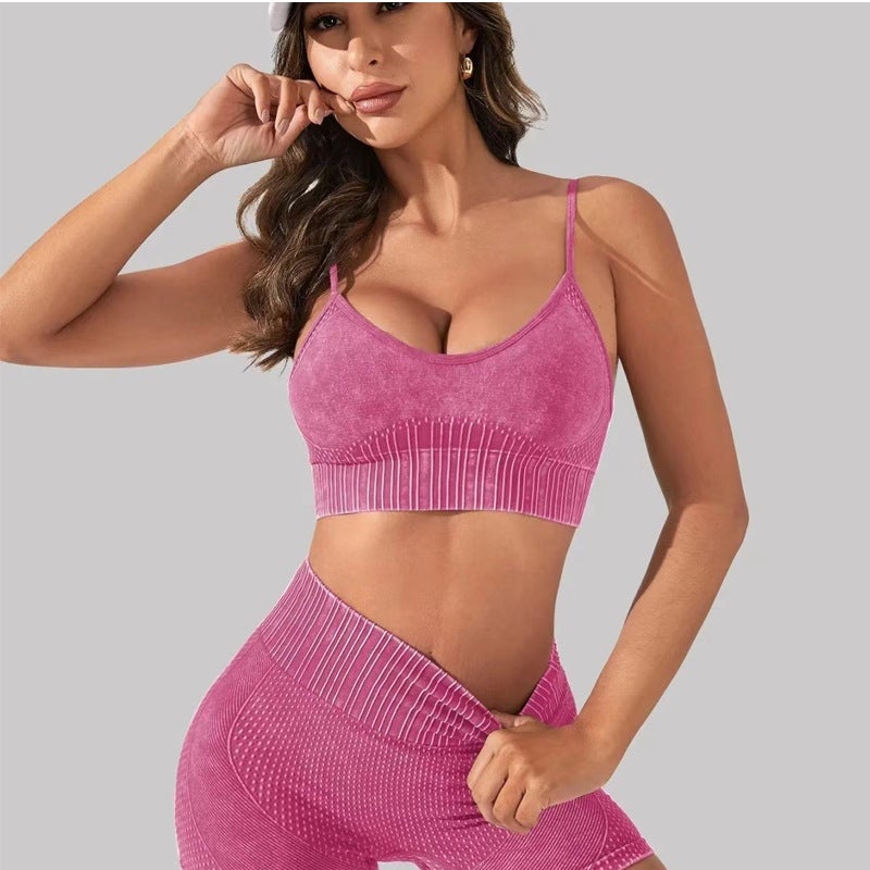 New Frosted Washed Beautiful Back Sports Yoga Wear Women'S Outdoor Sports Shockproof Fitness Bra - Image 2